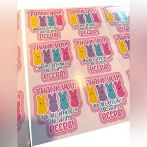 Colorful Peeps Thank You Stickers (18 stickers)